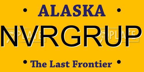 NVRGRUP Alaska License Plate