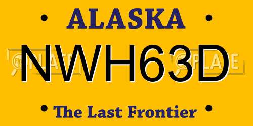 NWH63D Alaska License Plate