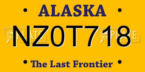 NZ0T718 Alaska License Plate
