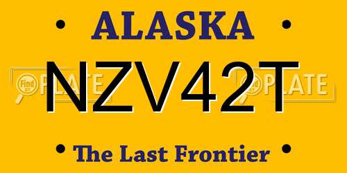 NZV42T Alaska License Plate