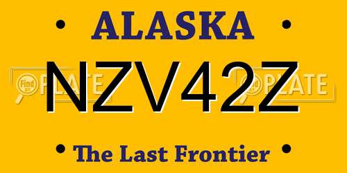 NZV42Z Alaska License Plate