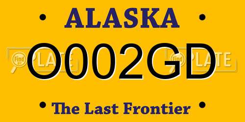 O002GD Alaska License Plate