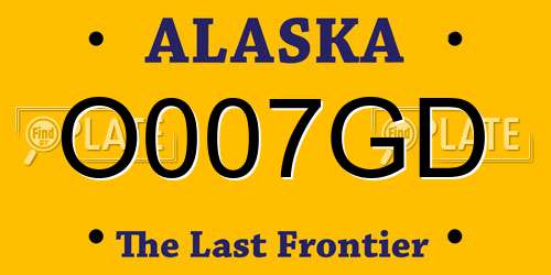 O007GD Alaska License Plate