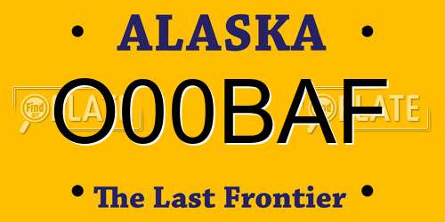 O00BAF Alaska License Plate