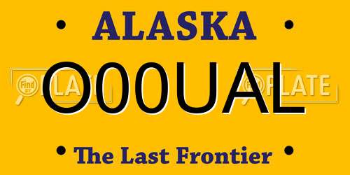 O00UAL Alaska License Plate
