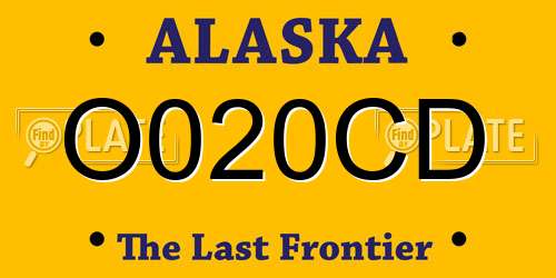 O020CD Alaska License Plate