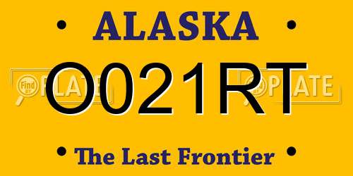 O021RT Alaska License Plate