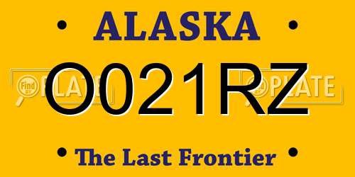 O021RZ Alaska License Plate