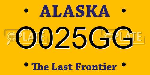 O025GG Alaska License Plate