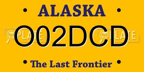 O02DCD Alaska License Plate