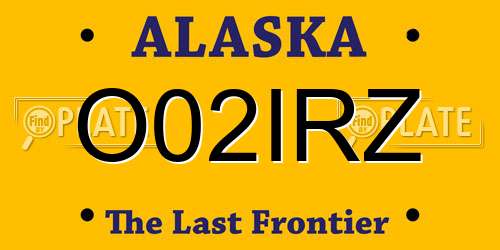 O02IRZ Alaska License Plate