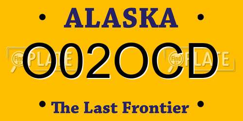 O02OCD Alaska License Plate