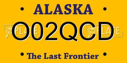 O02QCD Alaska License Plate