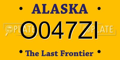 O047ZI Alaska License Plate