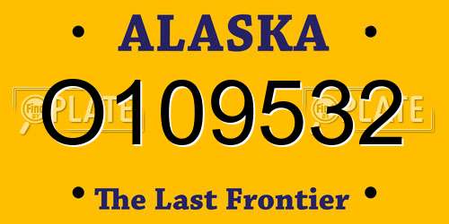 O109532 Alaska License Plate
