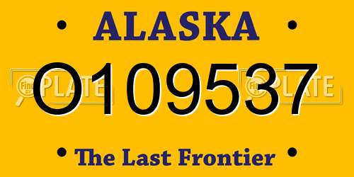 O109537 Alaska License Plate