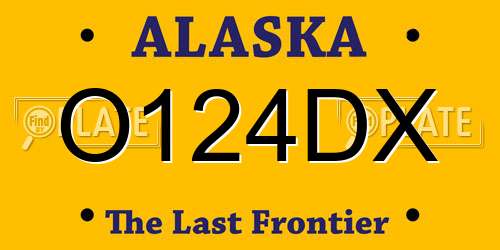O124DX Alaska License Plate