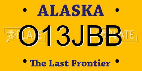 O13JBB Alaska License Plate