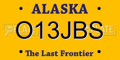 O13JBS Alaska License Plate