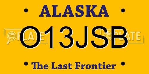 O13JSB Alaska License Plate