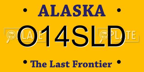 O14SLD Alaska License Plate