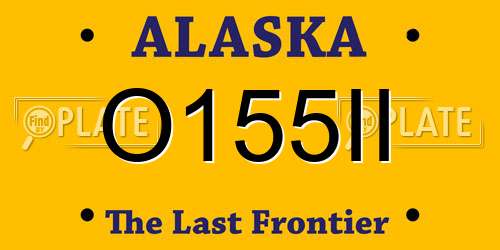 O155II Alaska License Plate