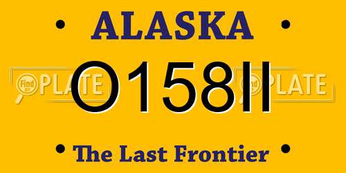 O158II Alaska License Plate