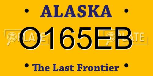 O165EB Alaska License Plate