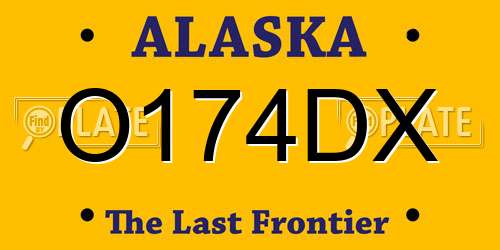 O174DX Alaska License Plate