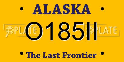 O185II Alaska License Plate