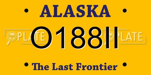O188II Alaska License Plate