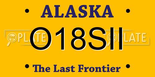 O18SII Alaska License Plate