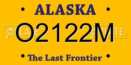 O2122M Alaska License Plate