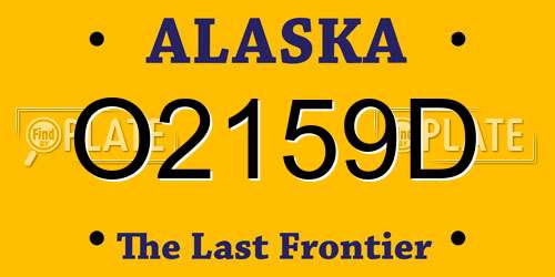 O2159D Alaska License Plate