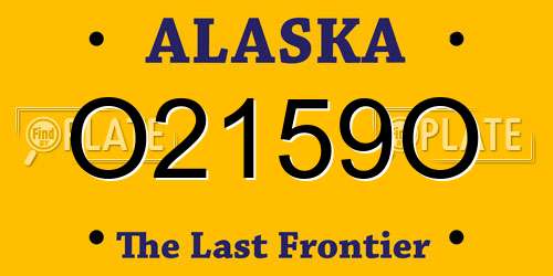 O2159O Alaska License Plate