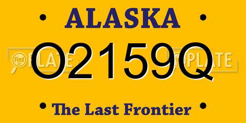 O2159Q Alaska License Plate
