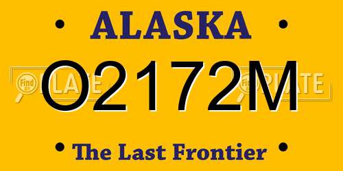 O2172M Alaska License Plate
