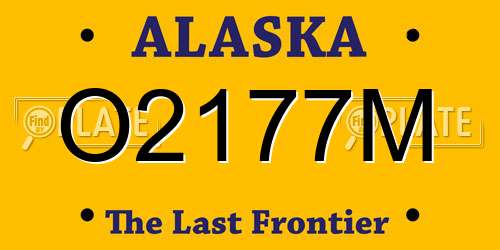 O2177M Alaska License Plate