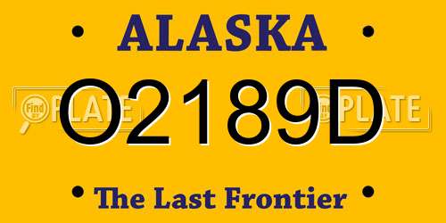 O2189D Alaska License Plate