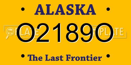 O2189O Alaska License Plate