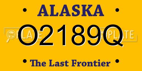 O2189Q Alaska License Plate
