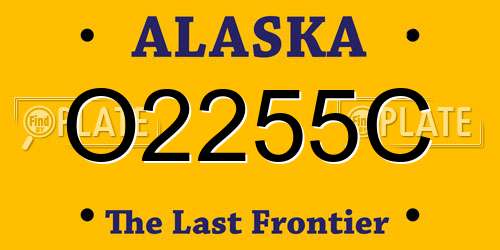 O2255C Alaska License Plate
