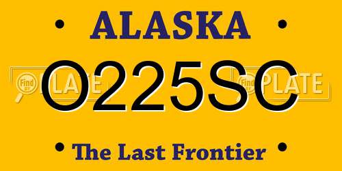 O225SC Alaska License Plate