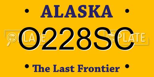 O228SC Alaska License Plate
