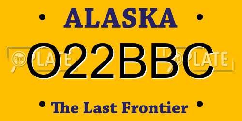 O22BBC Alaska License Plate