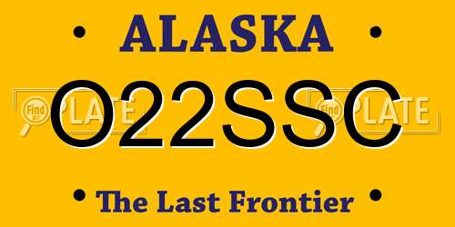 O22SSC Alaska License Plate