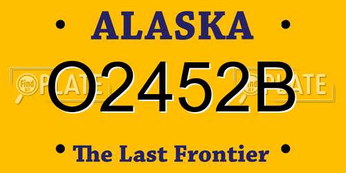 O2452B Alaska License Plate