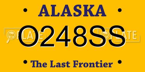O248SS Alaska License Plate