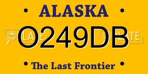 O249DB Alaska License Plate