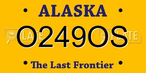 O249OS Alaska License Plate